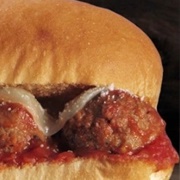 Meatball Marinara Sub With Pickles, Mayo, Banana Peppers and Cucumber Slices