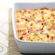 Bacon Egg Cheese Ostrich Egg Bake
