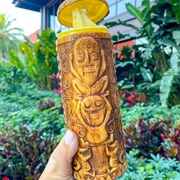Pineapple Float With Tiki Sipper