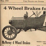 Four-Wheel Brakes Were First Patented 1910