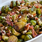 Brussel Sprouts With Bacon, Pecans and Maple Syrup