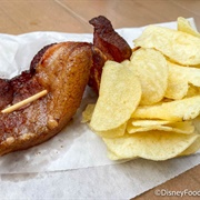Candied Bacon Skewer With Chips