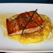 Pan-Seared Salmon on Leek Fondue