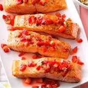 Salmon Strawberry Basil Relish