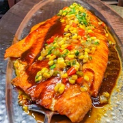 Barbecue Salmon With Roasted Corn Salsa