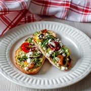 Feta Avocado Roasted Pepper Toast