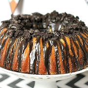 Orange Fanta Pound Cake With Chocolate Orange Oreo Glaze