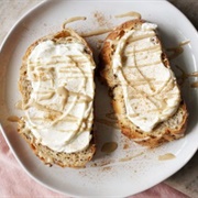 Toast With Cream Cheese and Golden Honey