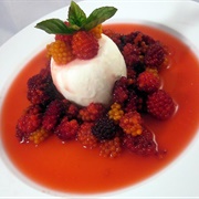 Salmonberry Panna Cotta