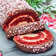 Peppermint Red Velvet Cake Roll