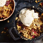 Apple, Rhubarb and Chocolate Crumble