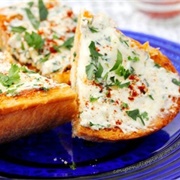 Roasted Garlic and Sea Salt Bread With Cream Cheese