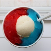 Whitey's Ice Cream Red, White & Blue Slush Float