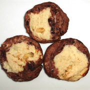 Vegan Two-Coloured Cookies With Chopped Cashew Nuts