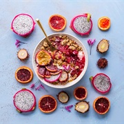Granola With Dragonfruit, Blood Orange and Rambutan