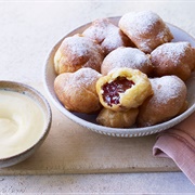 18 Beignet Soufflés Filled With Raspberry Jam, W/A Zabaglione