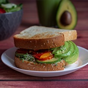 Avocado and Zucchini Sandwich With Sprouts