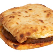 Spicy Chorizo, Gouda, and Egg on Flatbread