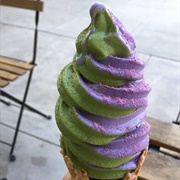 Ube and Matcha Ice Cream