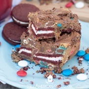 Red Velvet Oreo Nutella Blonde Brownies