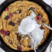 Oreo Raspberry Protein Skillet Cookie