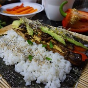 Rice With Tofu, Eggplant and Bell Pepper