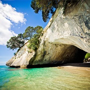 Cliffs of Cathedral Cove, Coromandel Peninsula, New Zealand