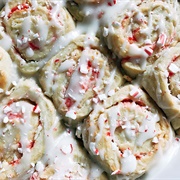 Peppermint White Chocolate Sweet Rolls