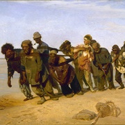 Burłacy Na Wołdze - Ilja Riepin (Petersburg, Państwowe Muzeum Rosyjskie)