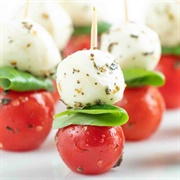 Mozzarella-Tomato-Basil Skewers