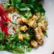 Pasta Salad With Tofu and Cilantro