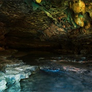 River & Natural Pool Inside Jumandy Caves, Ecuador