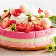 Strawberry Lime Raspberry Rainbow Cheesecake