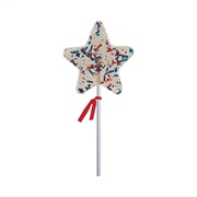 Melville Candy Funfetti Red, White and Blue Nonpareils and Sprinkles Star Lollipop