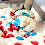 Red White and Blue Peanut Butter Ice Cream