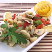 Mushroom Pepper and Cucumber Salad