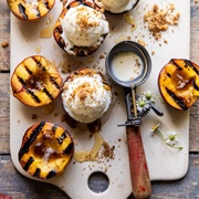 Grilled Peaches With Vanilla Ice Cream