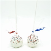 Silver Rose Bakery Red, White, & Blue Stars Cake Pops