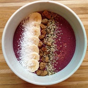 Banana Berry Smoothie Bowl With Hemp Seeds