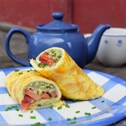 Bacon Mushroom Avocado Cheese Omelette