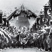 Hitler at a Nazi Party Rally (1934)