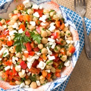 Roasted Pepper, Chickpea, Tomato & Feta Salad