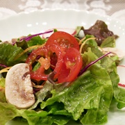 Mushroom Tomato Lettuce and Radish Salad