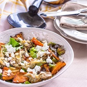 Roasted Butternut, Artichoke and Goat Cheese Salad