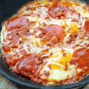 Egg and Pepperoni Pizza