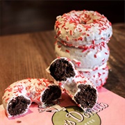 Stan&#39;s Donuts Chocolate Peppermint Dipped Donuts