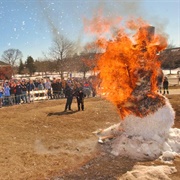 Snowman Burning