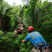 Zip Lining in Belize