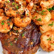 Surf & Turf (Beef Steak With Scampi/ Shrimp/ Prawns/ Lobster)