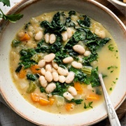 Kale, Navy Bean, and Celery Soup